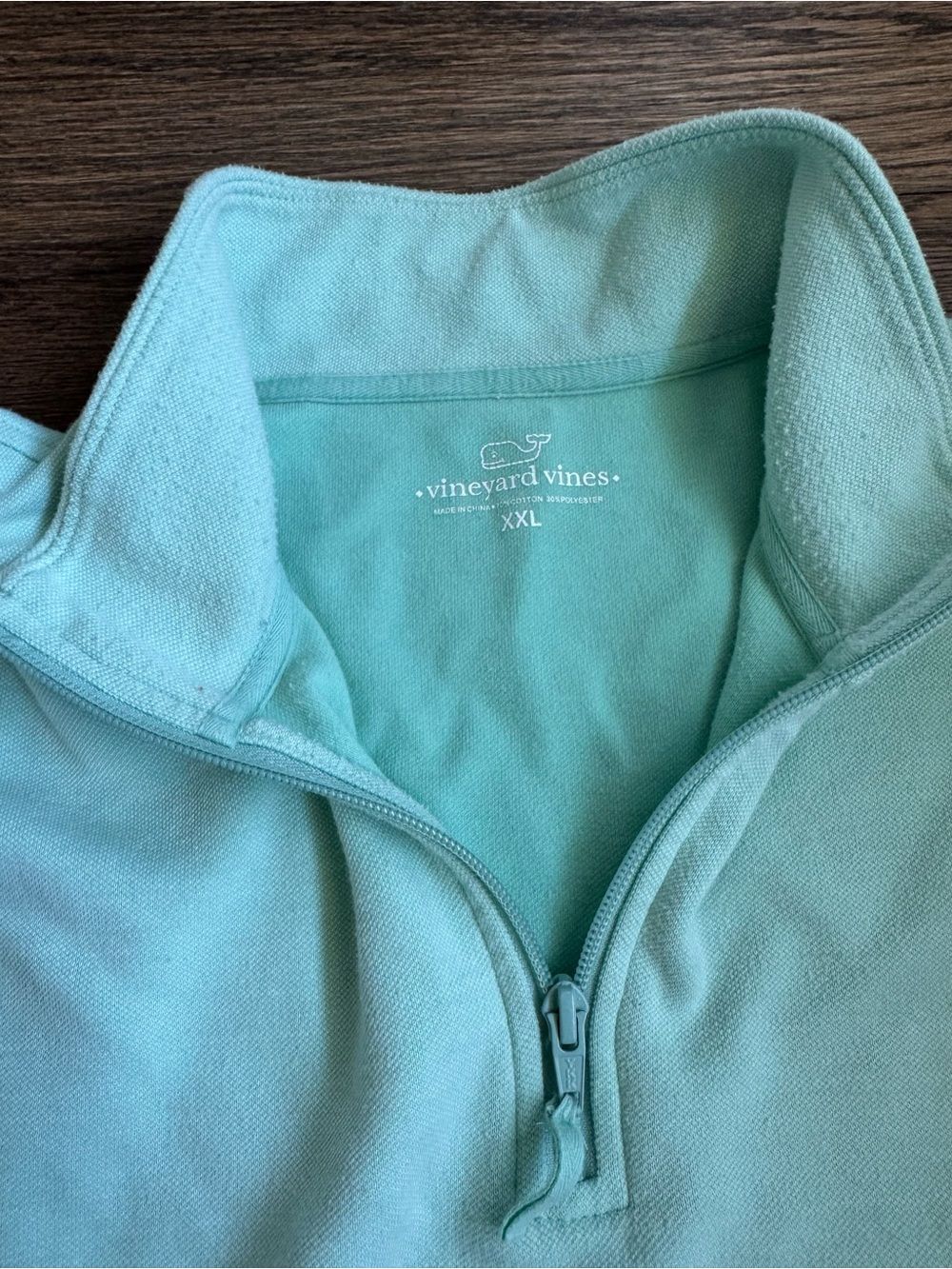 Vineyard Vines Seafoam Green Quarter-Zip Turtleneck Pullover